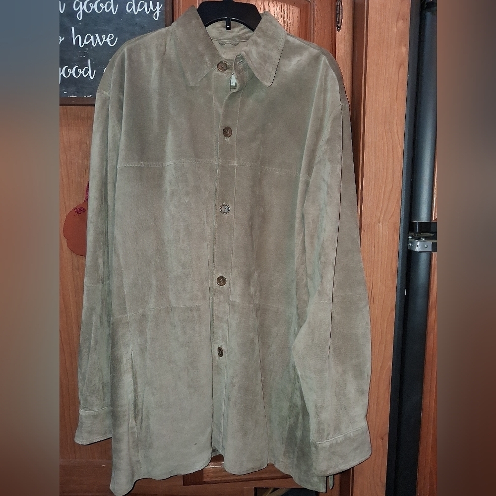 Pronto Uomo Men's Leather Suede Jacket in Tan. Western, Classic EUC.